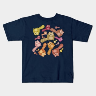 Crazy squirrel mess pattern Kids T-Shirt